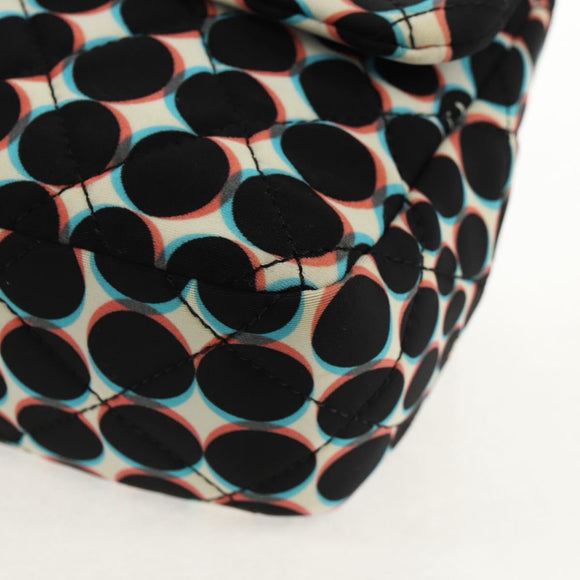 CHANEL Matelasse Chain Shoulder Bag Nylon Black Silver CC Auth 140364M