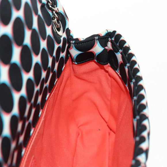 CHANEL Matelasse Chain Shoulder Bag Nylon Black Silver CC Auth 140364M