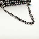 CHANEL Matelasse Chain Shoulder Bag Nylon Black Silver CC Auth 140364M-7