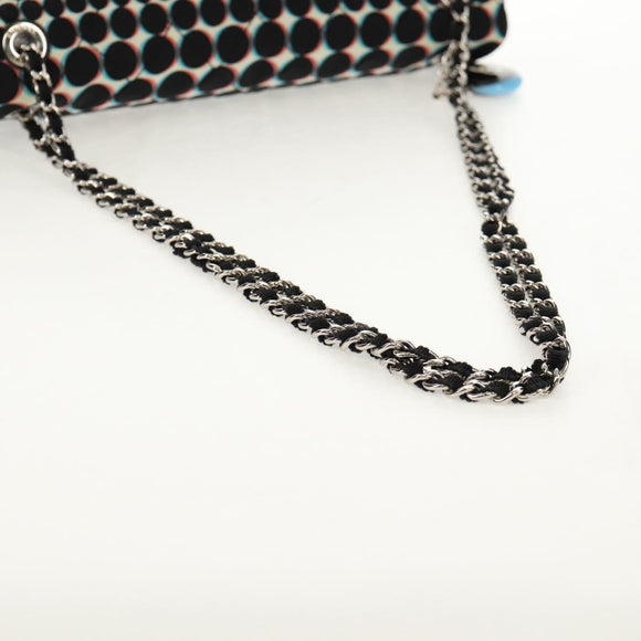 CHANEL Matelasse Chain Shoulder Bag Nylon Black Silver CC Auth 140364M