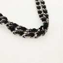 CHANEL Matelasse Chain Shoulder Bag Nylon Black Silver CC Auth 140364M-8