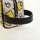 FENDI Zucca Canvas Pouch White Silver Auth 140366M-8