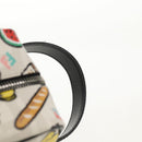 FENDI Zucca Canvas Pouch White Silver Auth 140366M-17