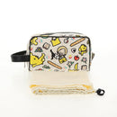 FENDI Zucca Canvas Pouch White Silver Auth 140366M-12