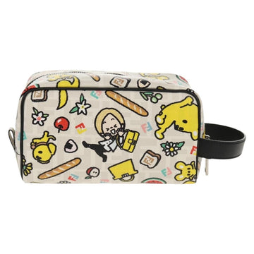 FENDI Zucca Canvas Pouch White Silver Auth 140366SAM - 0
