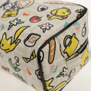 FENDI Zucca Canvas Pouch White Silver Auth 140366SAM-14