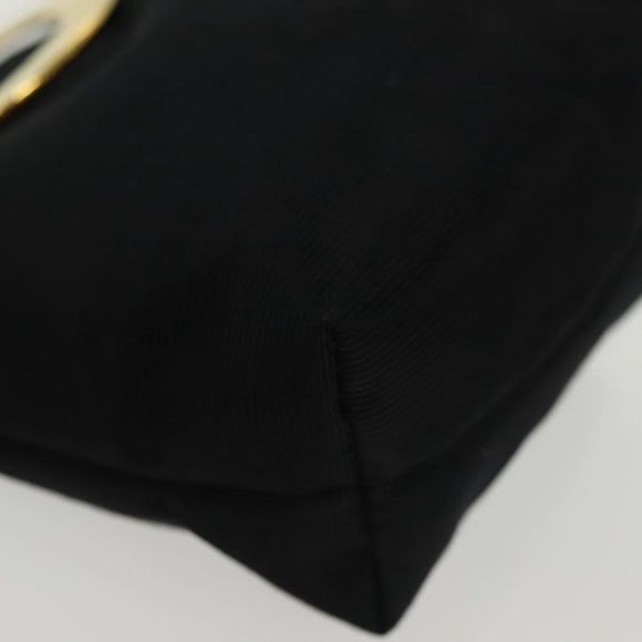 CELINE Pouch Nylon Black Gold Auth 140367