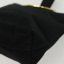 CELINE Pouch Nylon Zwart Goud Auth 140367-14