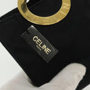 CELINE Pouch Nylon Zwart Goud Auth 140367-10
