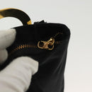 CELINE Pouch Nylon Black Gold Auth 140367-16