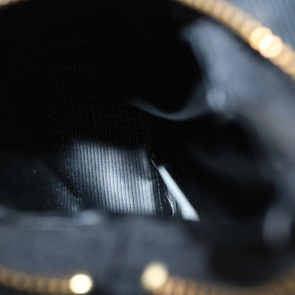 CELINE Pouch Nylon Black Gold Auth 140367