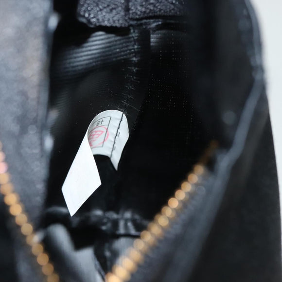 CELINE Pouch Nylon Black Gold Auth 140367