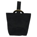 CELINE Pouch Nylon Zwart Goud Auth 140367-2