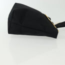 CELINE Pouch Nylon Zwart Goud Auth 140367-3