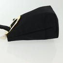 CELINE Pouch Nylon Zwart Goud Auth 140367-4