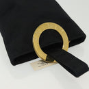 CELINE Pouch Nylon Zwart Goud Auth 140367-6