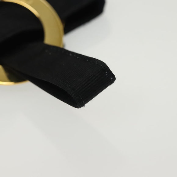 CELINE Pouch Nylon Black Gold Auth 140367