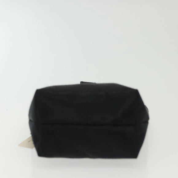 CELINE Pouch Nylon Zwart Goud Auth 140367