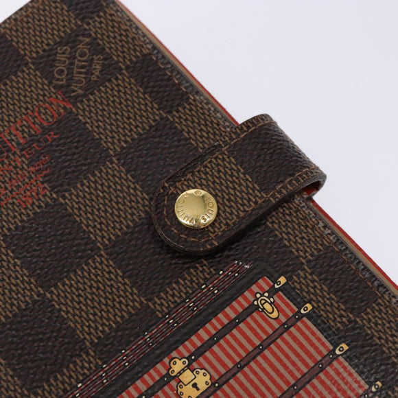 LOUIS VUITTON Damier Ebene Trunk Agenda PM Day Planner Cover R20029 Auth 140374