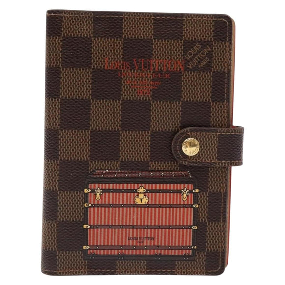 LOUIS VUITTON Damier Ebene Trunk Agenda PM Day Planner Cover R20029 Auth 140374