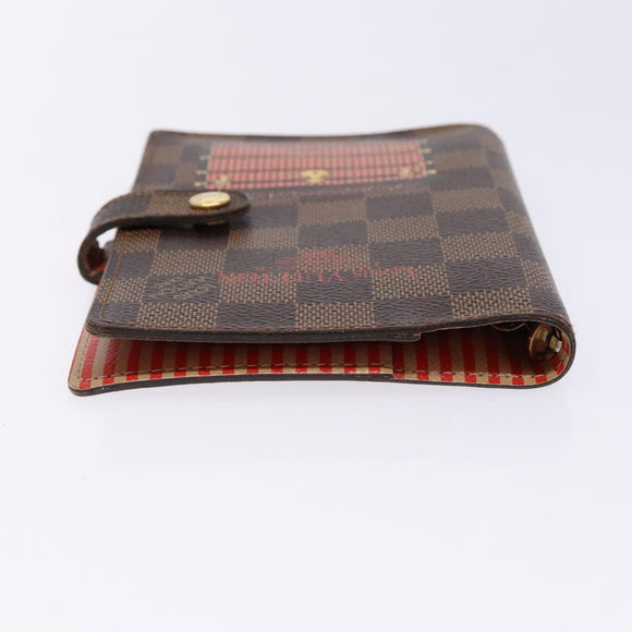 LOUIS VUITTON Damier Ebene Trunk Agenda PM Day Planner Cover R20029 Auth 140374