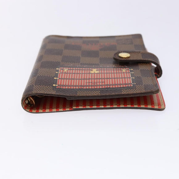 LOUIS VUITTON Damier Ebene Trunk Agenda PM Day Planner Cover R20029 Auth 140374