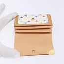 LOUIS VUITTON Multicolor Porte Monnaie Pla Coin Purse White M92657 Auth 140378-8