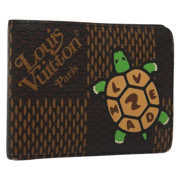 LOUIS VUITTON Damier Ebene Giant NIGO Portefeuille Multripru N60396 Auth 140381