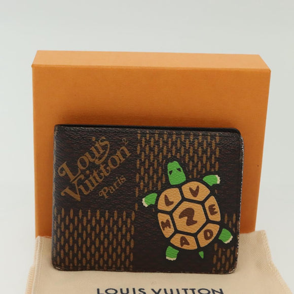 LOUIS VUITTON Damier Ebene Giant NIGO Portefeuille Multripru N60396 Auth 140381