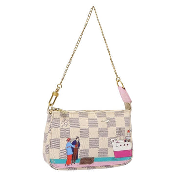 LOUIS VUITTON Damier Azur Mini Pochette Accessoires Pouch N41669 LV Auth 140382