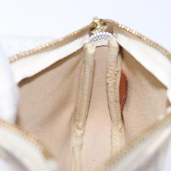 LOUIS VUITTON Damier Azur Mini Pochette Accessoires Pouch N41669 LV Auth 140382