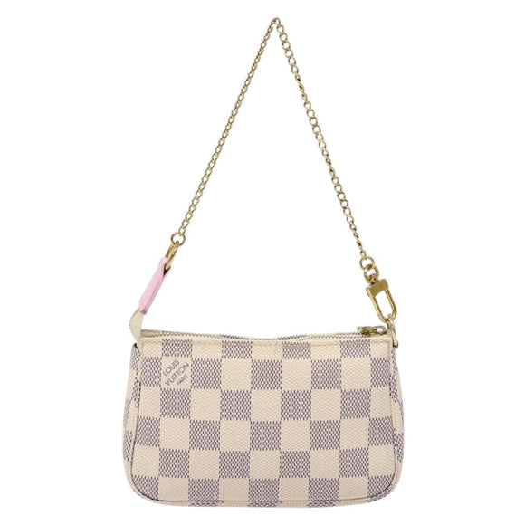 LOUIS VUITTON Damier Azur Mini Pochette Accessoires Pouch N41669 LV Auth 140382