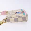LOUIS VUITTON Damier Azur Mini Pochette Accessoires Pouch N41669 LV Auth 140382-4