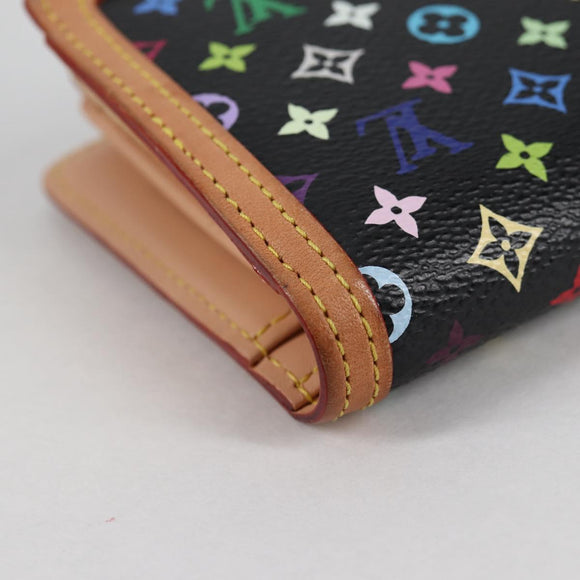 LOUIS VUITTON Multicolor Portefeuille Viennois Wallet Black M92988 Auth 140383V