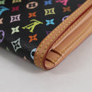 LOUIS VUITTON Multicolor Portefeuille Viennois Wallet Black M92988 Auth 140383V-16