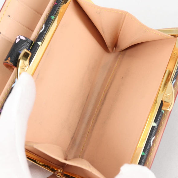 LOUIS VUITTON Multicolor Portefeuille Viennois Wallet Black M92988 Auth 140383V