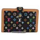 LOUIS VUITTON Multicolor Portefeuille Viennois Wallet Black M92988 Auth 140383V-13
