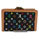 LOUIS VUITTON Multicolor Portefeuille Viennois Wallet Black M92988 Auth 140383V-2