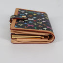 LOUIS VUITTON Multicolor Portefeuille Viennois Wallet Black M92988 Auth 140383V-3