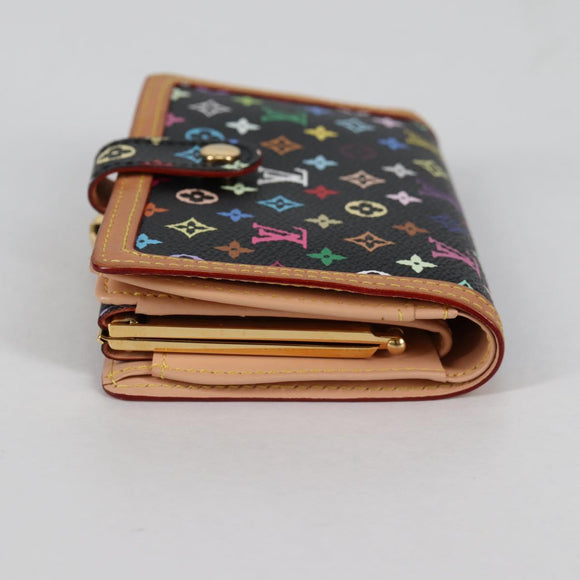 LOUIS VUITTON Multicolor Portefeuille Viennois Wallet Black M92988 Auth 140383V