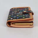 LOUIS VUITTON Multicolor Portefeuille Viennois Wallet Black M92988 Auth 140383V-4