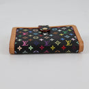 LOUIS VUITTON Multicolor Portefeuille Viennois Wallet Black M92988 Auth 140383V-6