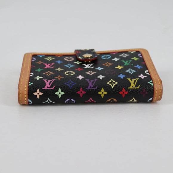 LOUIS VUITTON Multicolor Portefeuille Viennois Wallet Black M92988 Auth 140383V