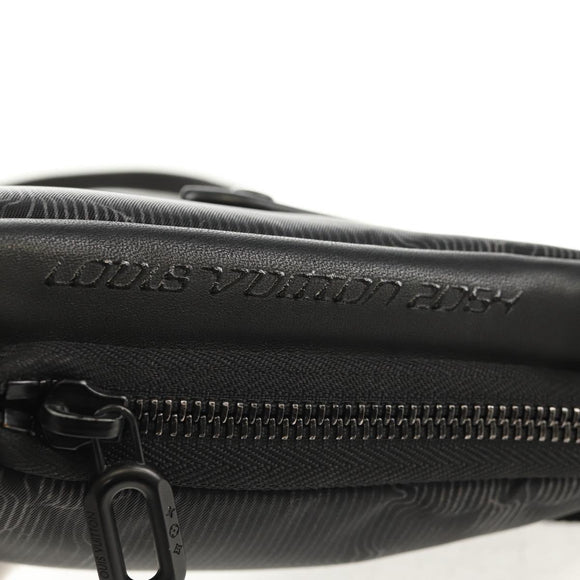 LOUIS VUITTON 3D Monogram Double Phone Pouch Black M80141 LV Auth 140387M