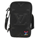 LOUIS VUITTON 3D Monogram Double Phone Pouch Black M80141 LV Auth 140387M-13