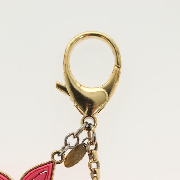 LOUIS VUITTON Bijoux Sac Knife Key Holder metal Gold Red M66913 LV Auth 140395