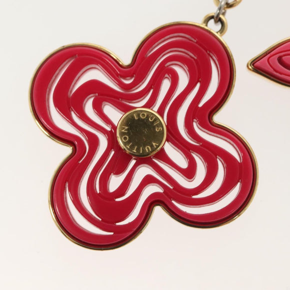 LOUIS VUITTON Bijoux Sac Knife Key Holder metal Gold Red M66913 LV Auth 140395