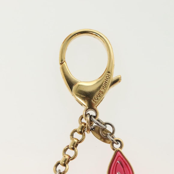 LOUIS VUITTON Bijoux Sac Knife Key Holder metal Gold Red M66913 LV Auth 140395