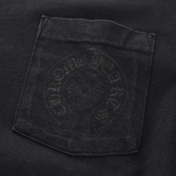 Chrome Hearts Neck Side Logo Horseshoe T-shirt Cotton Black Auth 140402M