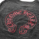 Chrome Hearts Horseshoe V neck Short sleeved T-shirt Polyester Gray Auth 140403M-10